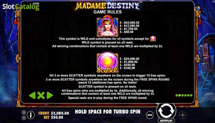Madame Destiny Game Rules 
